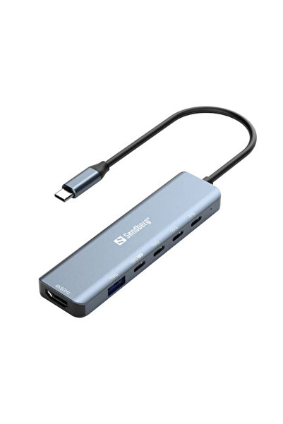 Sandberg MediaDock USB-C Σταθμός Σύνδεσης με HDMI 4K PD Ασημί