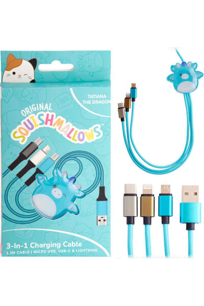 Jazwares Κανονικό καλώδιο USB σε Type-C / micro USB / Lightning 1,2μ 2Α Τυρκο...