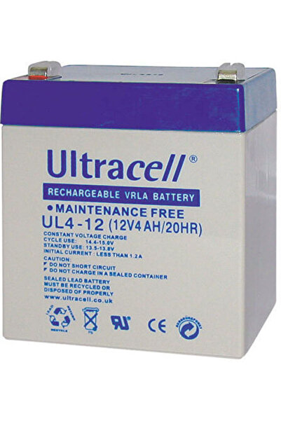 Ultracell Μπαταρία UPS UL 4-12 με χωρητικότητα 4Ah και τάση 12V, 1 τεμάχιο