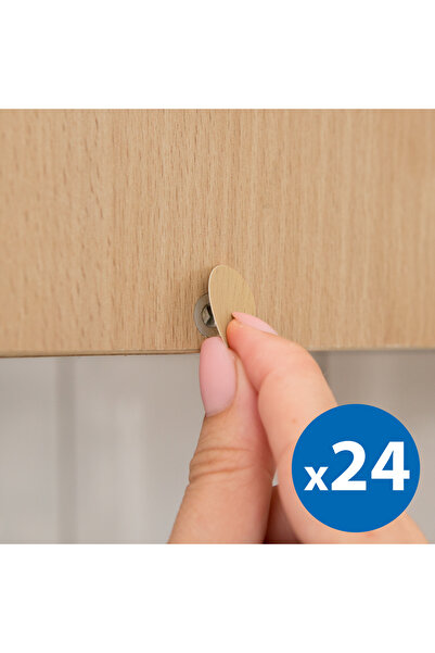 Alista Home Самозалепващи се капачки за винтове 13 мм, дъб, за мебели, компле...