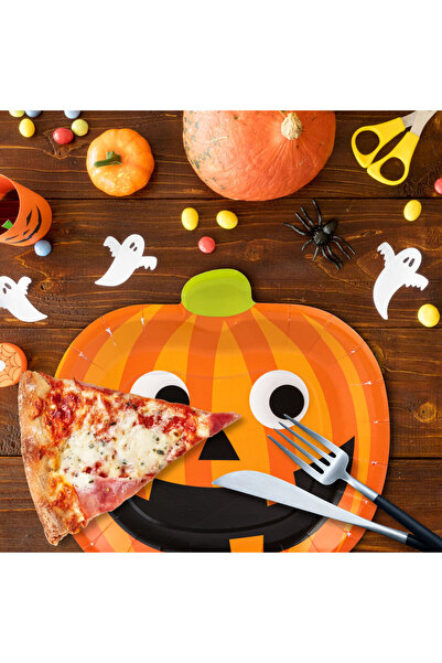 Alista Home Halloween paper plate set, pumpkin, 19 cm, 8 pieces/pack, disposable