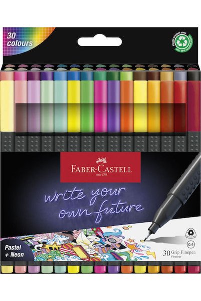 Faber Castell Faber-Castell Μαρκαδόροι Σχεδίου 0.4mm Πολύχρωμοι 30 τεμάχια