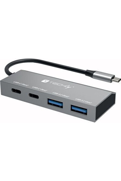 Techly Διανομέας USB 4 Θυρών USB 3.2 με σύνδεση USB-C Γκρι Κωδικός: IUSB32C-H...