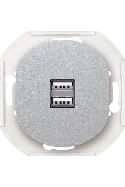 Other Aling Conel Πρίζα Τοίχου με 2 Θύρες USB Γκρι