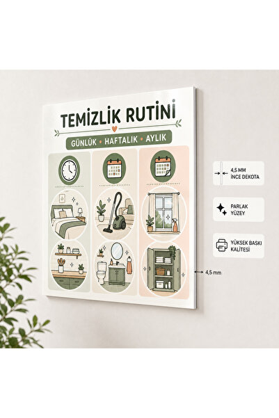 HiperAD Reklam Temizlik Rutini Günlük Haftalık Aylık Plan Hatırlatıcı Dekota ...