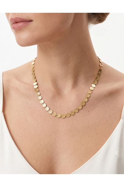 İris Jewelrys Çelik Pulari Gold Kolye