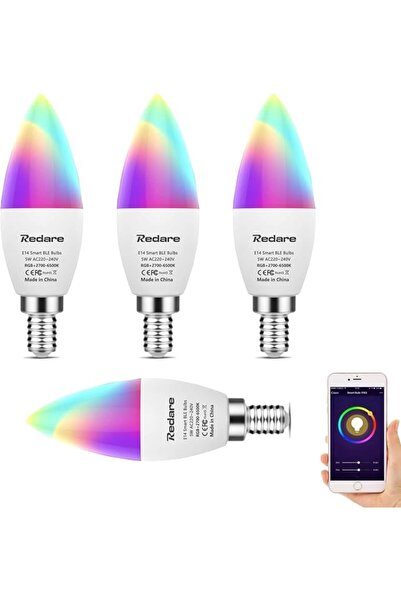 GENERAL Redare E14 Smart Candle Bulbs,C37 Dimmable LED Bluetooth Light Bulb,5...