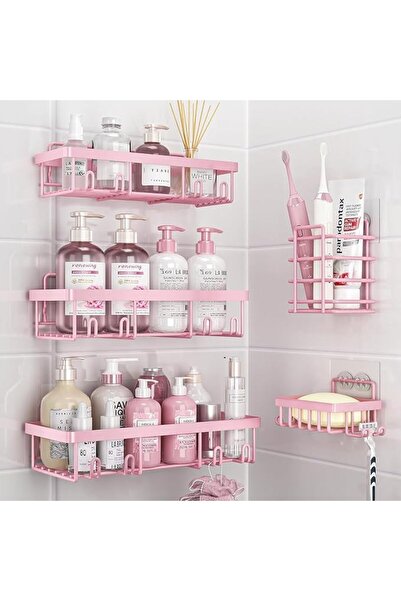 Telfun 5 Pack Shower Caddy Organizer Rack Shelf for Inside Shower, Adhesive B...
