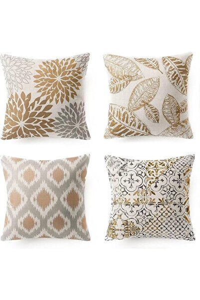 LOOMERA HOME Loome Pillow Covers 18x18, Set of 4, Modern Sofa Throw Pillow Co...