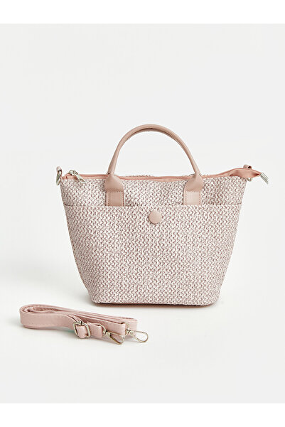 LC Waikiki Trendlucky Wicker-Look Girls' Shoulder Bag with a Difference