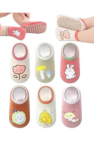 GENERAL 6 Pairs Baby Non-Skid Grip Socks,Toddler Anti-Skid Slipper Crew Socks...