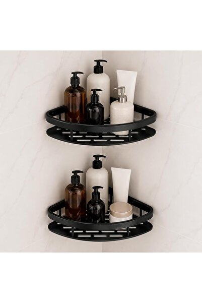GENERAL No Drill Aluminum Bathroom Corner Shelf, Wall Mounted Shower Caddy Or...