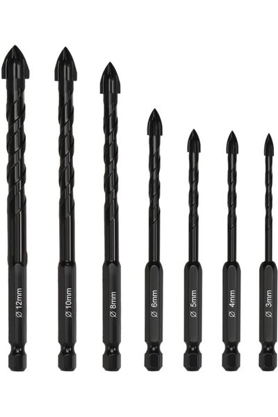 STARSTAR Tile drill bits 7pc universal for concrete/glass.