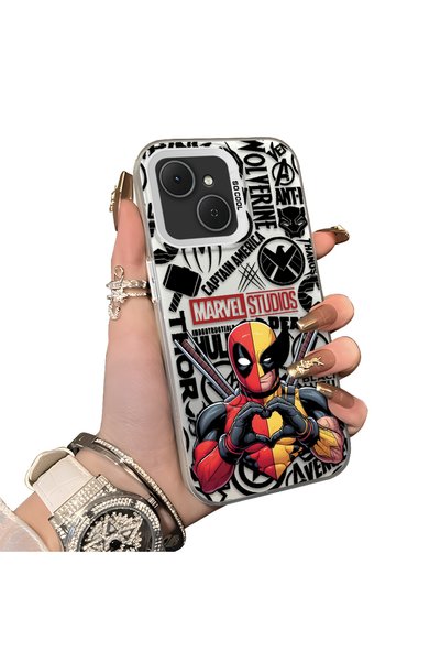 Hontinga Tecno Spark 40C Compatible Marvel Patterned Silicone Edge Hard Back ...