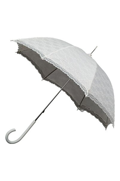 Parasol Umbrela de nunta din dantela in ecru, 90 cm,
