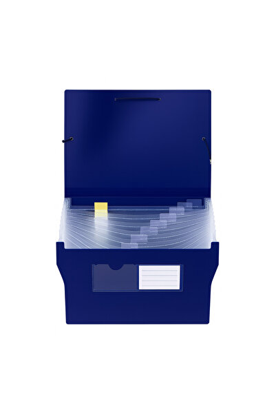 Optima A4 Bellows Folder, 13 Compartments, Color Dividers, Stretchy Closure, ...