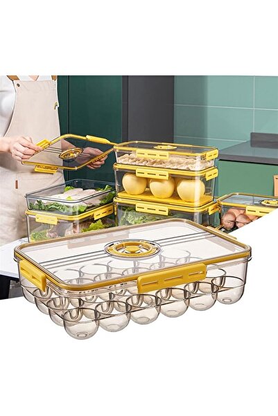 GENERAL Egg basket Egg Holders Stackable Refrigerator Organizer Bins Clear Pl...