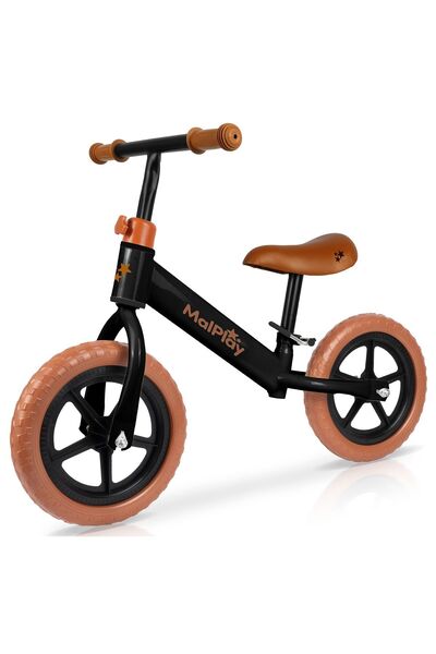 MalPlay FLIKO Bicicletă fără pedale de 12 inch Negru-Maro