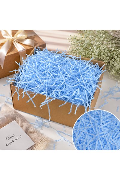 Orbak Kağıt Baby Blue Crinkled Paper 50 Gr |   Gift Box Ornament and Decorative Filling Paper