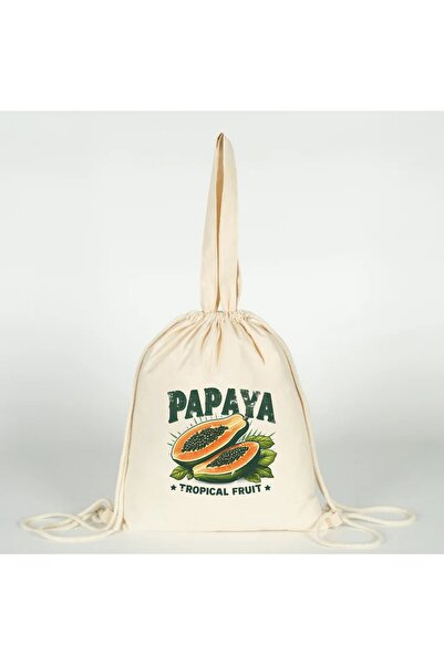 Generic Brand Papaya Printed Versatile Drawstring Cloth Bag 35X40 for Hand, S...