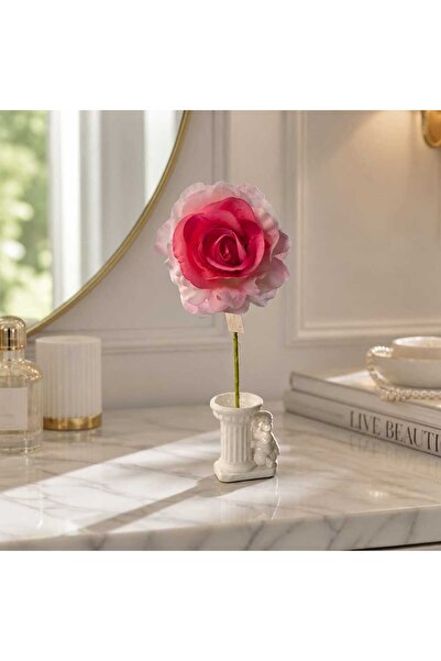decotoys Floare artificială trandafiri roz cu tija 60cm 3/set