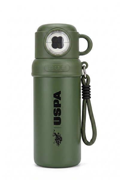 U.S. Polo Assn. Stainless Steel Thermos Flask with Cup, Straw and Regular Dri...