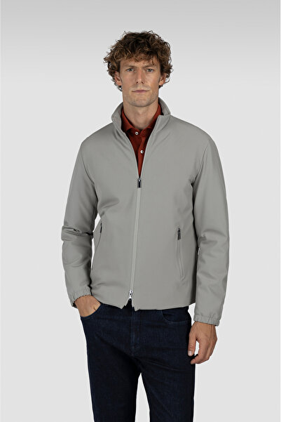 PAUL&SHARK Men's Regular Fit Stand Collar Long Sleeve Gray Jacket