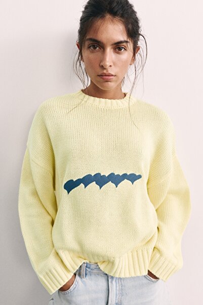 Pull & Bear Kalp desenli oversize kazak