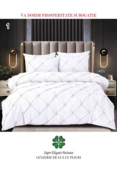 Super Elegant Pucioasa Lenjerie de Pat 6 Piese, Bumbac Finet, Pat Dublu, 2 Pe...