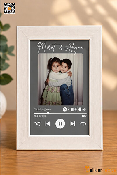 ÇELİKLER HEDİYE Kişiye Özel Spotify Çerçeve Fotoğraflı Sevgiliye Arkadaşa Doğ...