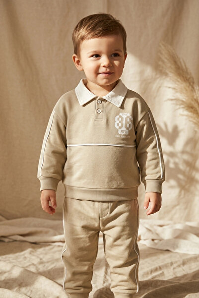 ciciben Ruby College Series Cotton Polo Collar Green Baby Tracksuit Set - wit...