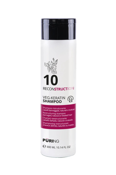 PURING 10 Reconstruction Veg-Keratin Shampoo – αναδομητικό σαμπουάν, 300 ml
