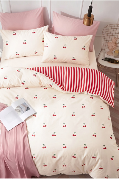 Medaillon Home Cherry Patterned Double Duvet Cover Set |   Cotton |   200X220...