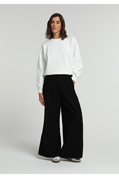 Colin's Regular Fit High Waist Wide Leg Women's Black Trousers