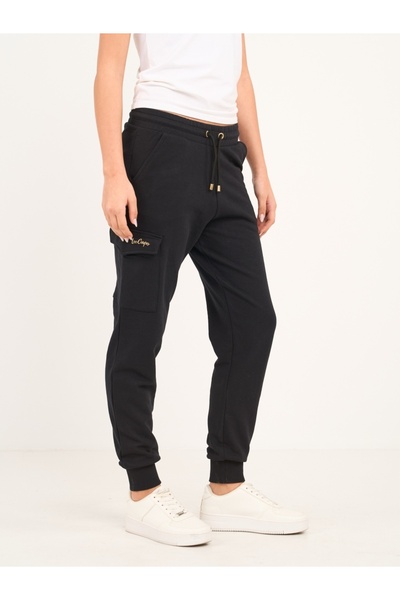 Lee Cooper - Pantaloni sport dama cu buzunare si logo aplicat