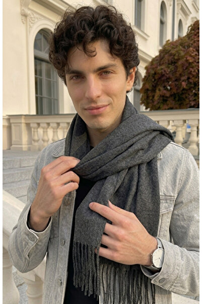 LAGRANZE Soft Warmth Classic Tasseled Men's Scarf