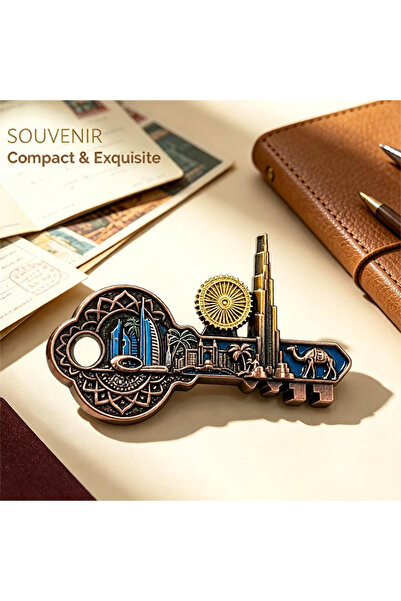 ARIANA Creative metal key-shaped Dubai souvenir fridge decoration, featuring ...