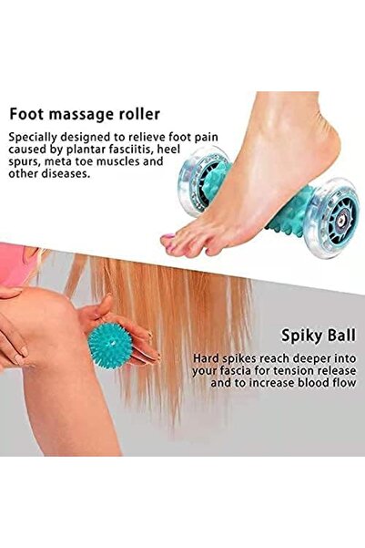 Alybrol Foot Massage Roller and Spiky Balls Set, Manual Foot Massager for Pla...