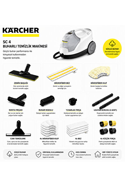 Karcher Kimyasalsız Temizlik, Leke ve Kirleri Yok Eden Yüksek Buhar Basıncı i...