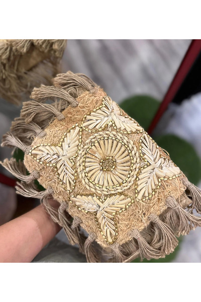 mucize Fringed Straw Bag - Special Design, Stylish and Natural