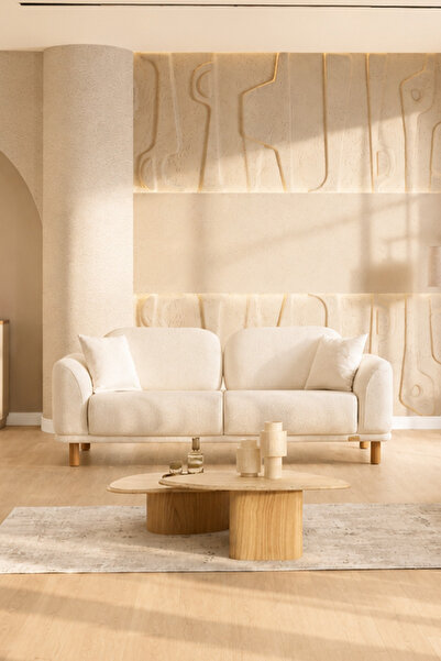 İYENA HOME LİVİNG Rixos Mekanizmalı 3'lü Koltuk Kanepe Krem
