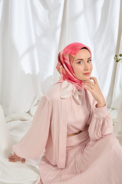 Silk Home Twill Silk Scarf Watercolor Pink