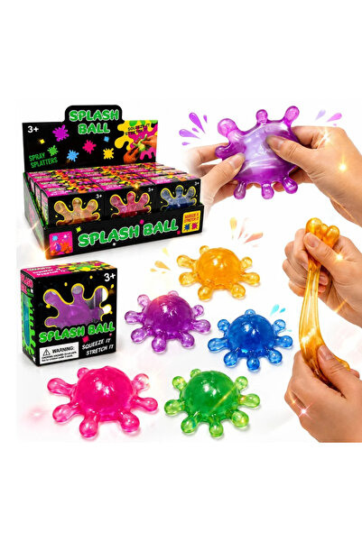 JML Jucărie Squishy Splash Ball, Antistres 10cm, Slow Rising, Model Virus Spl...
