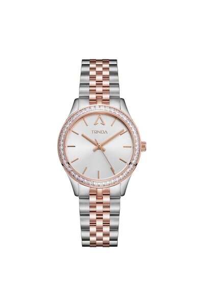 TRNDA Women's Stainless Steel Watch, Silver & Rose Gold | Trnda-32mm
