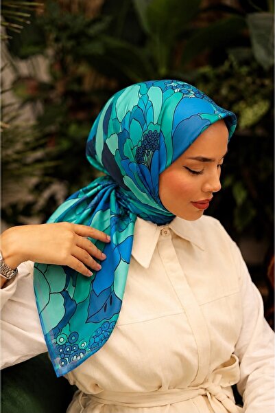 FENZA SCARF Serein 20% Βαμβάκι 80% Βισκόζη Κασκόλ SAX 90x90