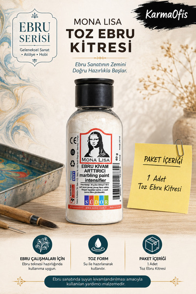 KarmaOfis Mona Lisa Toz Ebru Kitresi 60 gr | Ebru Kıvam Artırıcı