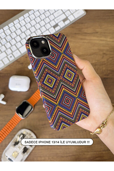 SC Soo Case iPhone 13 / 14 Kılıf Etnik Desenli Örgü Görünümlü Magsafe Uyumlu ...
