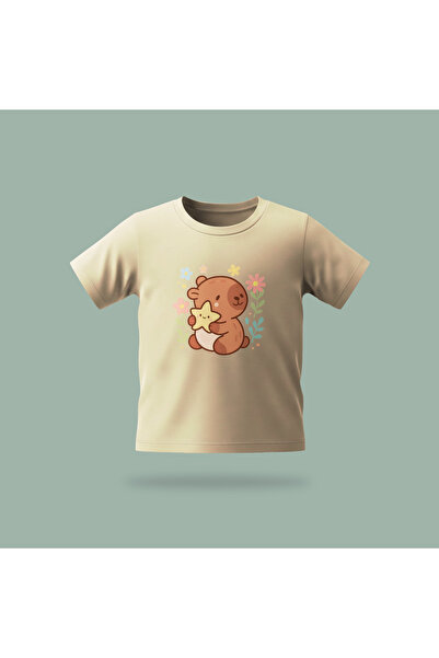 Erays Home Children's Capybara with Star Pattern Printed T-Shirt 100% Cotton ...