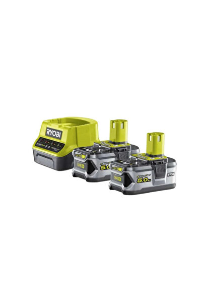 Ryobi ONE+ 2 x 5.0Ah Li-Ion Batteries + Charger Set, RC18120-250