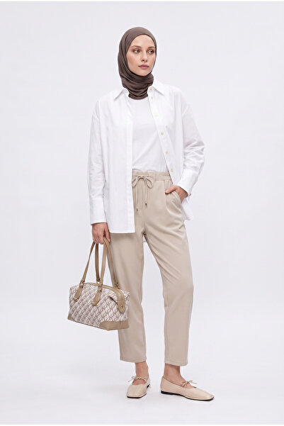 Armine TREND Beli Lastikli Cepli Pantolon Bej 26YT209